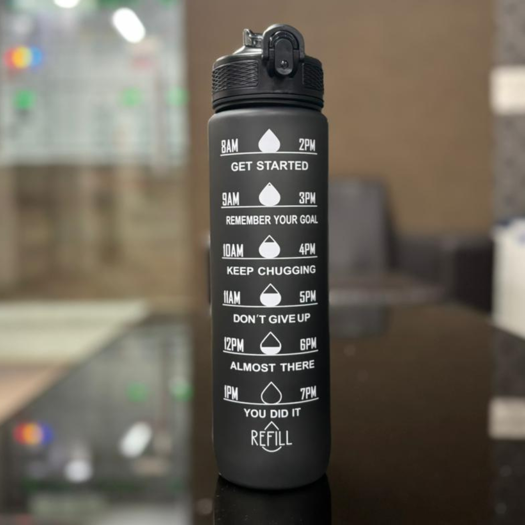 One Liter Sipper Bottle - With Time Markers